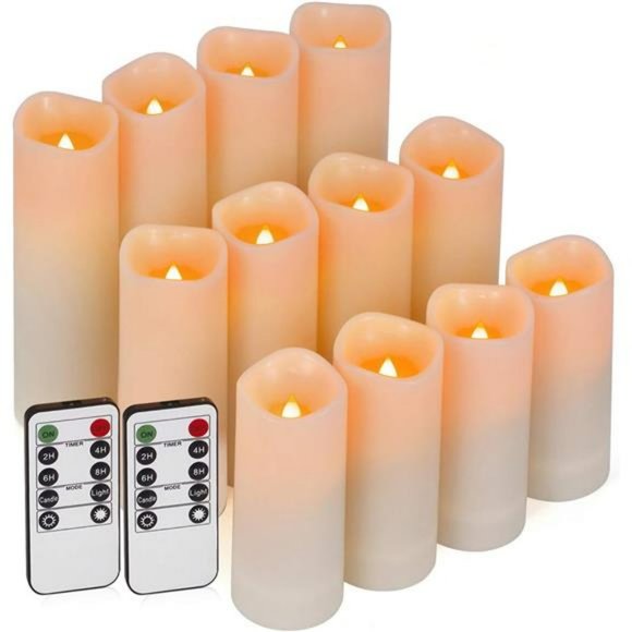 Flameless Candles Led Candles Battery Operated Pack of 12 (D2.2'' x H4''5''6'') - Picture 1 of 6